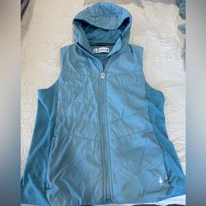 Smartwool Light Blue Hooded Quilted Vest